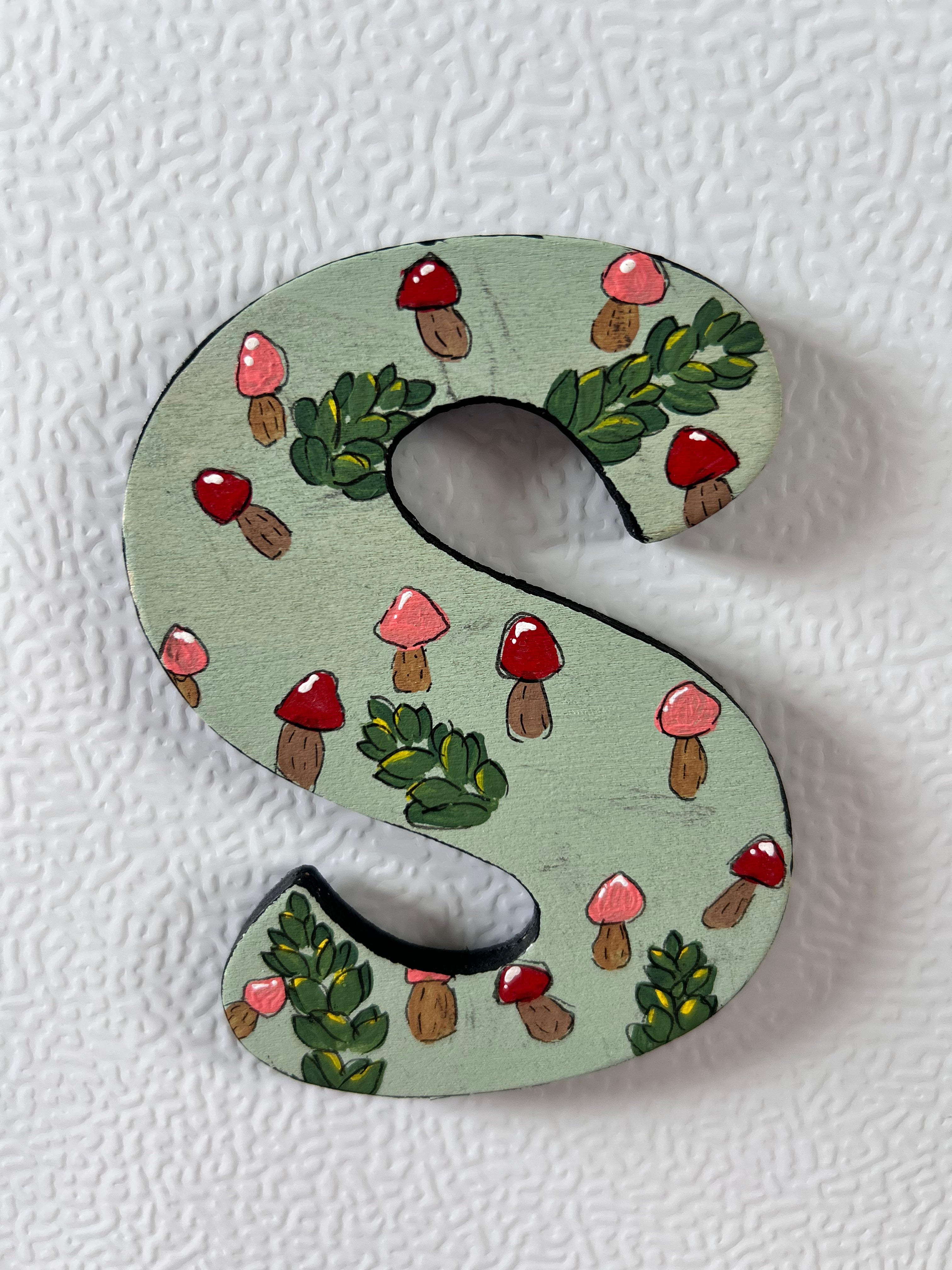 Initial "S" Mushroom Magnet